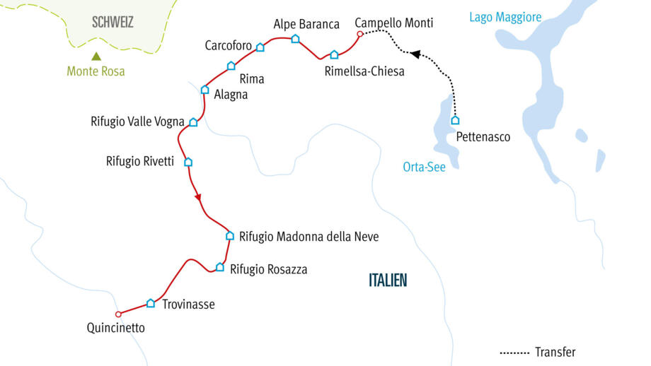 2. Etappe der Grande Traversata Delle Alpi Karte