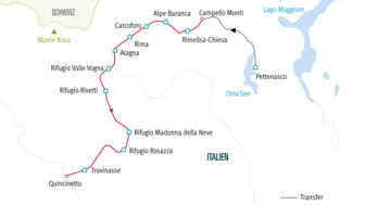 2. Etappe der Grande Traversata Delle Alpi Karte