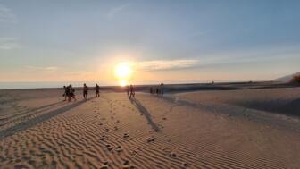 Der Strand beim Sonnenuntergang