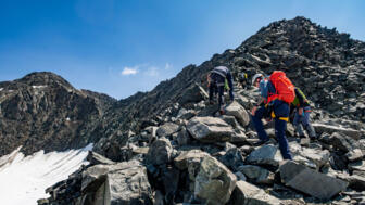 Gruppe im Aufstieg zum Ruderhofspitze