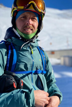 Bergführer Paul Lohse auf der Piste