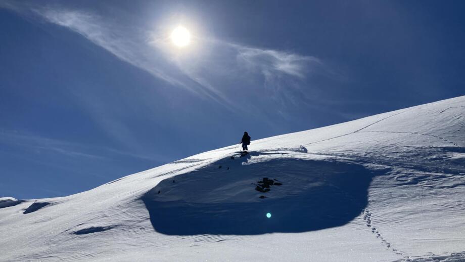 Tiefschneeabfahrt