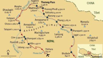 Karte des Annapurna Gebiets