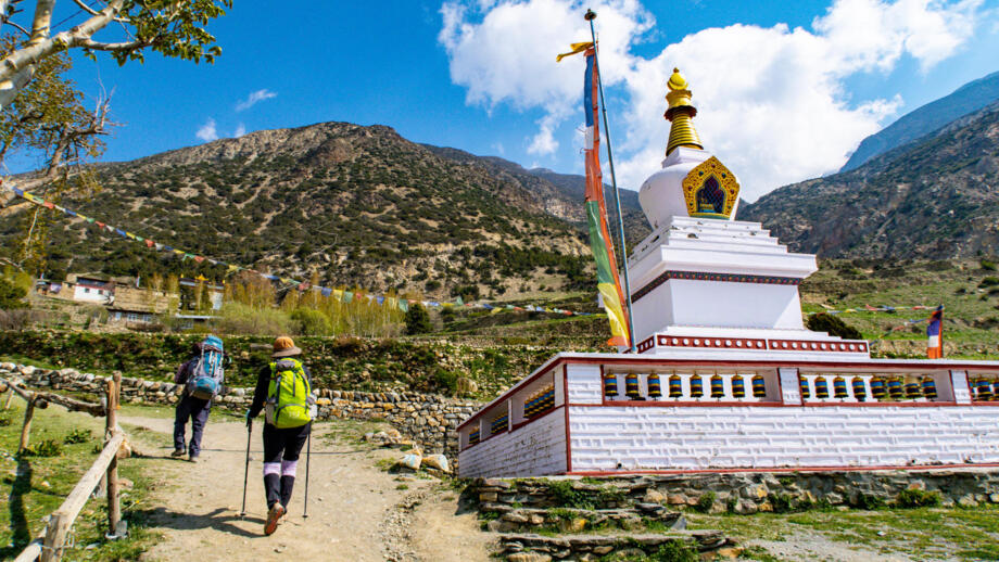Wanderer auf der Annapurna Runde