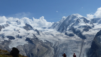 Ausblick auf Liskamm, Monte Rosa und Gornergletscher