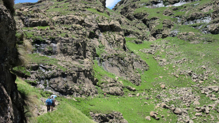 Wanderer in den Drakensbergen, Amphitheatre