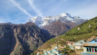 Berge im Hintergrund von Namche Bazar
