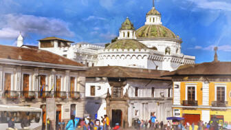 Platz und Kirche in Quito