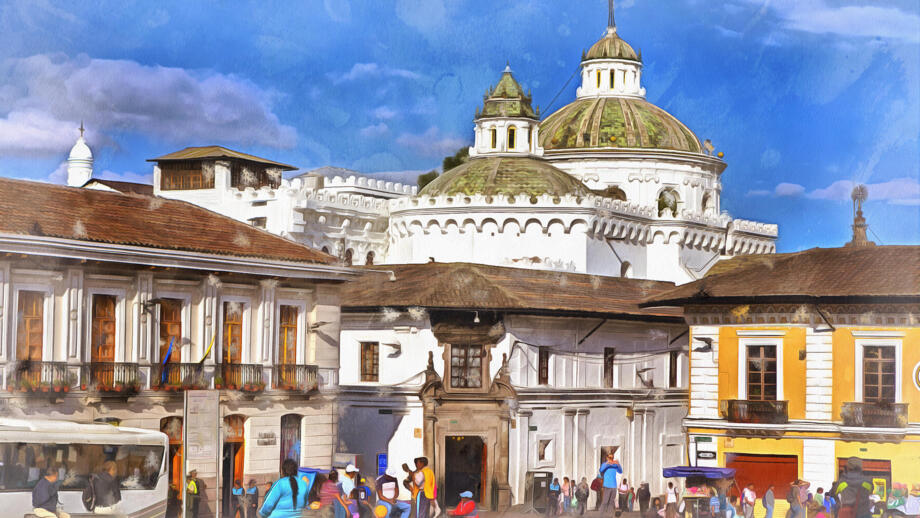 Platz und Kirche in Quito