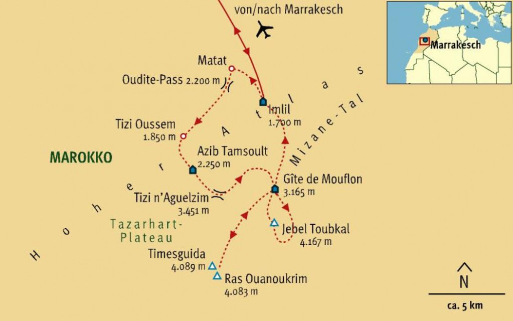 Der Hochste Gipfel Nordafrikas Jebel Toubkal 4167 M Huttentrekking Im Hohen Atlas Dav Summit Club